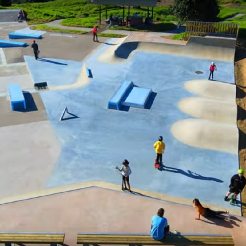 Locals enjoying Waiheke Skate Park.