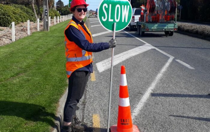 A traffic controller on the job