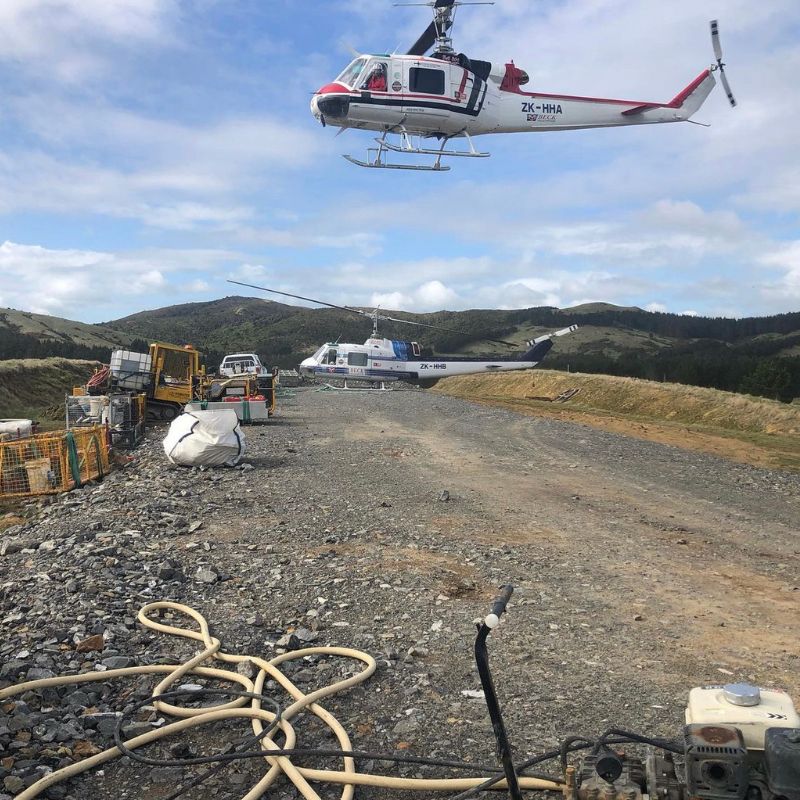 Helicopters bringing in material for a major project near Palmerston North
