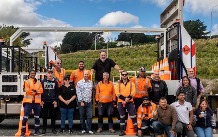 Members of the Ventia team on Transmission Gully