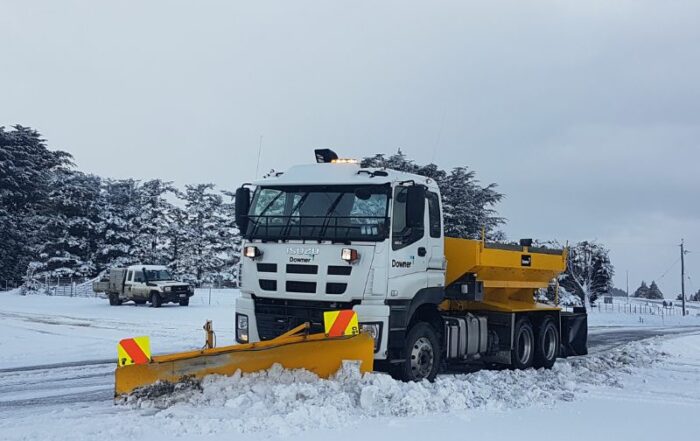 The snow plough in action in Otago.