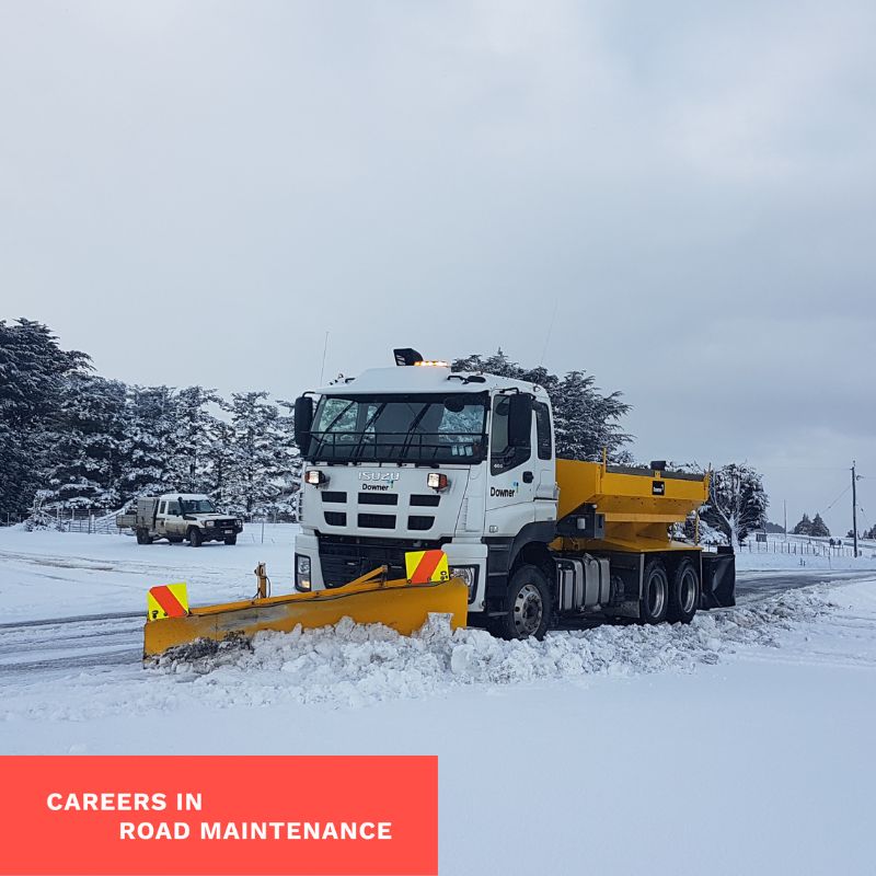 The snow plough in action in Otago.