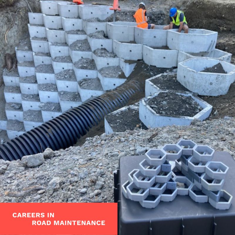 A scale model of the retaining wall helped guide work on site during Cape Palliser Road repair near Hurupi Stream.