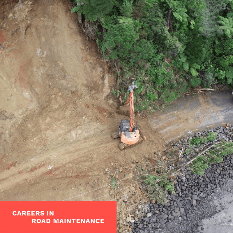Corinnes team working on a slip on Huia Road in West Auckland